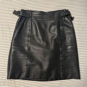 Genuine Leather Black Skirt | TED LAPIDUS Paris 70’s Designer Vintage Collection